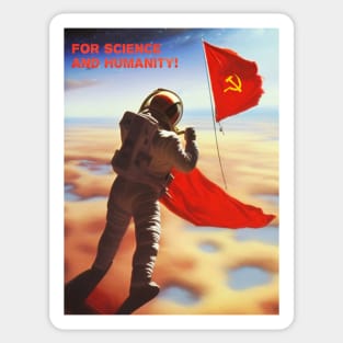 For Science and Humanity Soviet Propaganda Poster Sticker